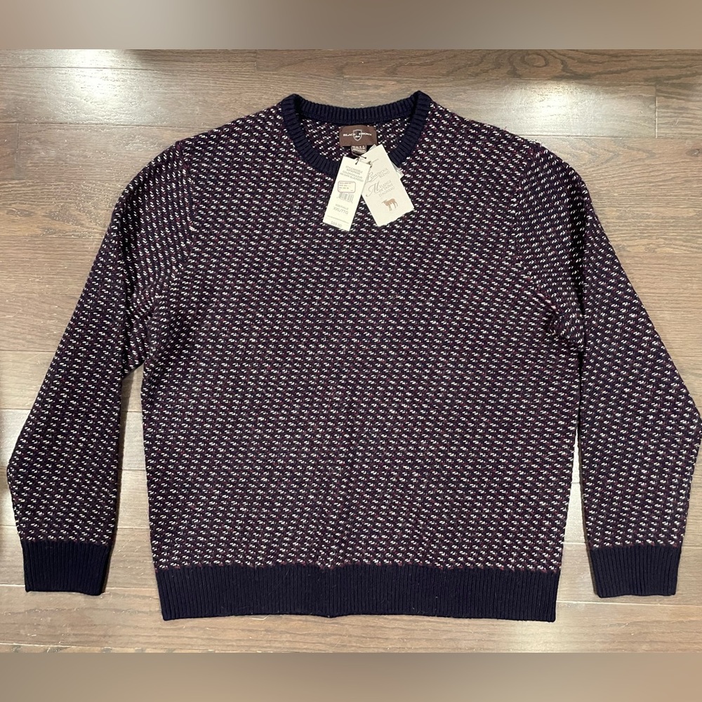 NWT navy & maroon Black Brown 1826 wool sweater, M 2XL